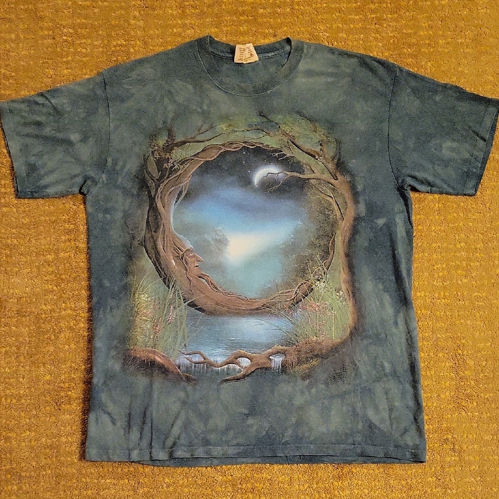 Vintage The Mountain Nature Scene T-Shirt — XL — Green — 2004